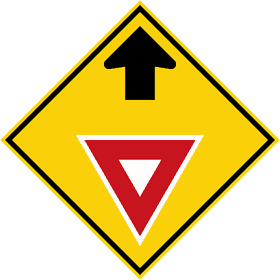 Yield Sign with Directional Arrow PNG