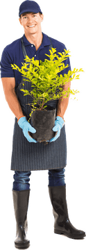 Vegetable Garden Enthusiast with Potted Plant PNG