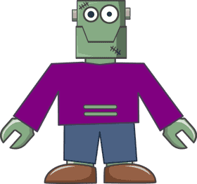 Friendly Cartoon Robot Monster PNG