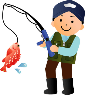 Happy Fishing Adventure with a Catch! PNG