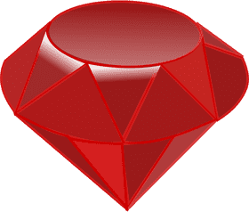 Brilliant Ruby Gemstone with Gleaming Facets PNG