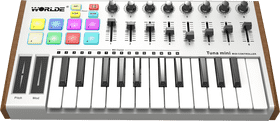 Compact MIDI Keyboard Controller with Dynamic Pads PNG