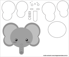Whimsical Mascara Elephant Design PNG