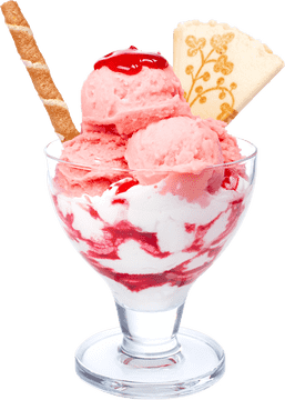 Delightful Strawberry Swirl Ice Cream Treat PNG