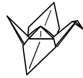 Elegant Origami Crane in Motion PNG