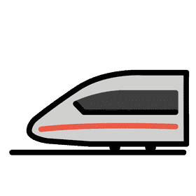 Sleek High-Speed Train Design PNG