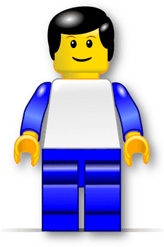 Cheerful LEGO Character in Blue Attire PNG