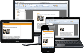 Versatile Mobile Device Displaying Various Screens PNG
