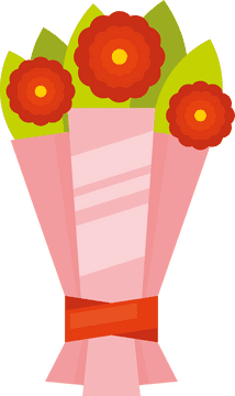 Vibrant Blooms A Cheerful Flower Bouquet PNG