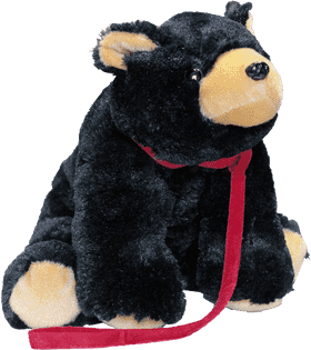 Cuddly Black Bear Plush Toy Companion PNG
