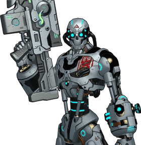 Sleek Combat Robot Guardian Unit PNG