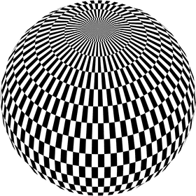 3D Illusion of a Chessboard Sphere PNG