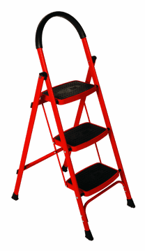 Vibrant Red Step Ladder for Easy Access PNG