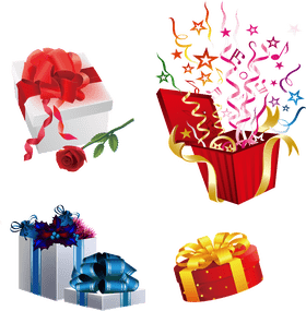 Colorful Celebration Gift Box Collection PNG