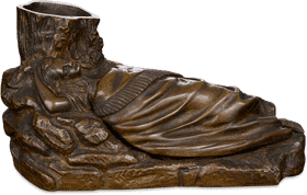 Serene Beauty A Bronze Sculpture of Rest PNG