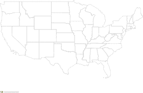 Outline of the USA Map with States PNG