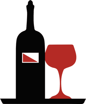 Elegant Wine Bottle with Glass Companion PNG
