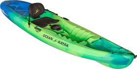 Vibrant Green Ocean Kayak Adventure PNG