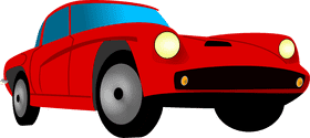 Vibrant Red Classic Car Design PNG