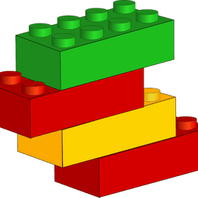 Colorful LEGO Building Blocks Stacked High PNG