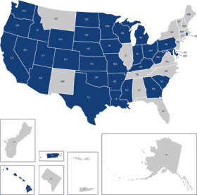 Detailed Island Map of U S States PNG