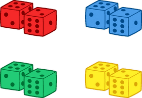 Colorful Dice Game for Fun and Strategy PNG