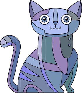 Whimsical Patchwork Cat Creation PNG