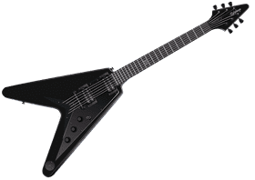 Futuristic Black Electric Guitar Design PNG