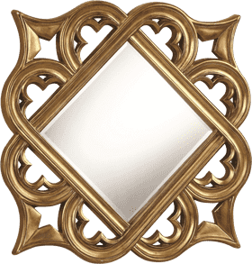 Elegant Diamond-Shaped Mirror Frame Design PNG