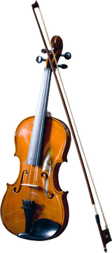 Elegant Violin with Bow in Harmony PNG
