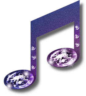 Radiant Music Note with Sparkling Gems PNG