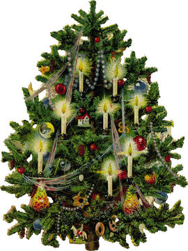 Christmas Tree of Joyful Lights and Ornaments PNG