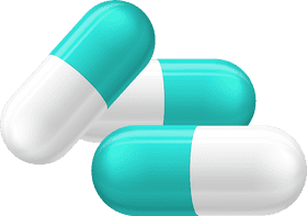 Turquoise and White Capsule Pill Collection PNG
