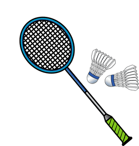 Tennis Racket with Shuttlecocks on Display PNG