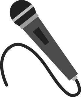 Classic Microphone with Curled Cable Design PNG