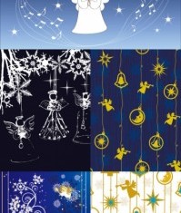 Cute angel christmas background vector