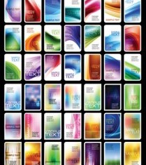 Variety of abstract card background set vector