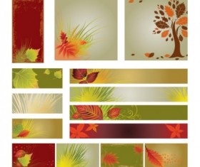 Autumn flag banner with background vector