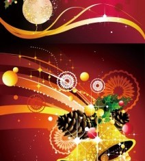 Red styles christmas decoration background vector