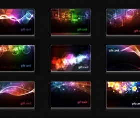 Wavy light business cards vector set 01