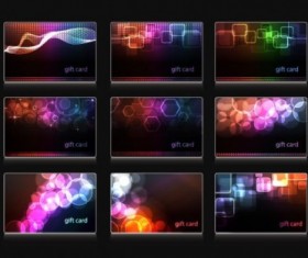 Wavy light business cards vector set 02