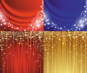  Curtain with starry background vector