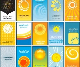 Sun styles business card design vectors