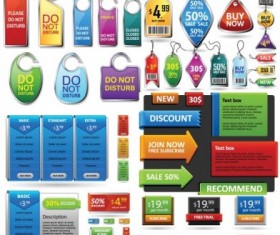 Sale tags with corners banner web elements vector