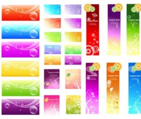 Dantasy styles banners with cards vector
