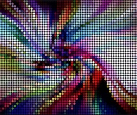 Mosaics with neon art background vector