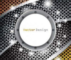 Metal mesh with abstract backgrounds vector set 01