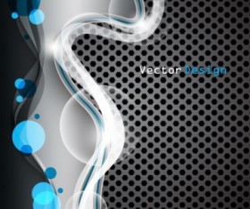 Metal mesh with abstract backgrounds vector set 04