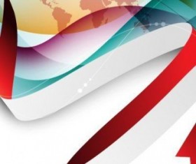 Abstract ribbon with earth design background vector