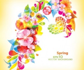 Beautiful floral spring  background vector 01